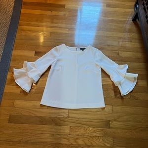 J. Crew creamy white blouse top with ruffle sleeve detail